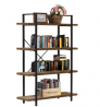 Sorbus Bookshelf 4 Tiers Open Vintage Rustic Bookcase Storage Organizer, Modern Industrial Style Boo