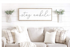 Tamengi Stay Awhile Sign | Stay Awhile Wood Sign | Living Room Signs | Living Room Wall Decor | Entr