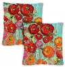 Toland Home Garden Fabulous Flowers 18 x 18 Inch Decorative Indoor Pillow Case Only (2-Pack)