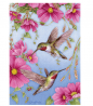 Toland Home Garden Hummingbirds With Pink 12.5 x 18 Inch Decorative Spring Summer Bird Flower Garden