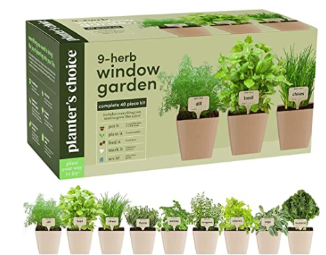 9 Herb Window Garden - Indoor Herb Growing Kit - Kitchen Windowsill Starter Kit - Easily Grow 9 Herbs Plants from Scratch with Comprehensive Guide - U