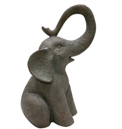 Design House 395889 Good Luck Elephant Indoor/Outdoor Figurine Statue for Garden Patio Home & Office Décor Housewarming Gifting Birthdays