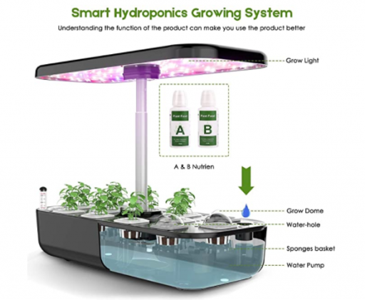 Hydroponics Growing System, EZORKAS 12 Pods Indoor Herb Garden Starter Kit with LED Grow Light, Smart Germination Kit Garden Planter for Family Home K