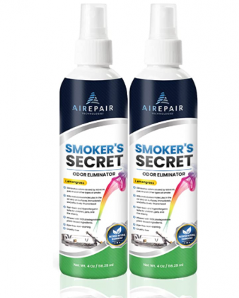 Smoker’s Secret Smoke Odor Eliminator Spray-Professional Cigarette, Cigar, Pot Smell Remover-Air Purifier, Freshener, Deodorizer-Home, Car, Clothes, F