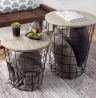 Lavish Home (Gray) Nesting End Tables with Storage