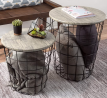 Lavish Home (Gray) Nesting End Tables with Storage