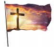 N Christian Cross Divine Lights Holy Lights Flag 3x5 Ft Outdoor Banner Garden House Home Decor Flag 