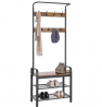 VIVOHOME 3-in-1 Entryway Hall Tree, Heavy Duty MDF Stand Coat Rack with Storage Bench, Industrial Wo